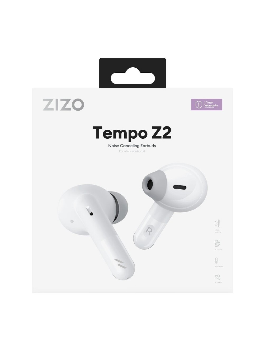 New ZIZO Tempo Z2 Noise Cancelling Earbuds - White